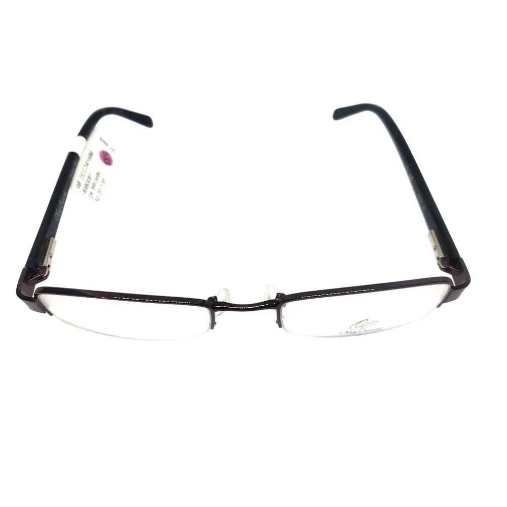 Oleg Cassini‎ Semi-Rimless Dark Brown Designer Eyeglasses Frame